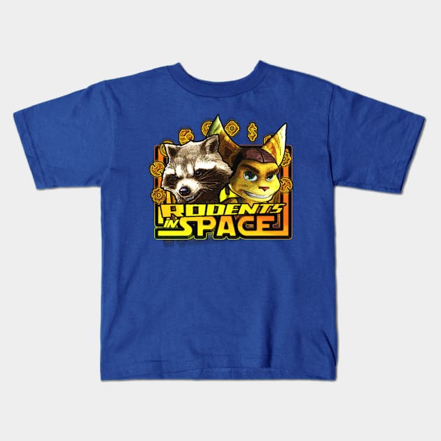 Rodents in Space Kids T-Shirt by mehfin